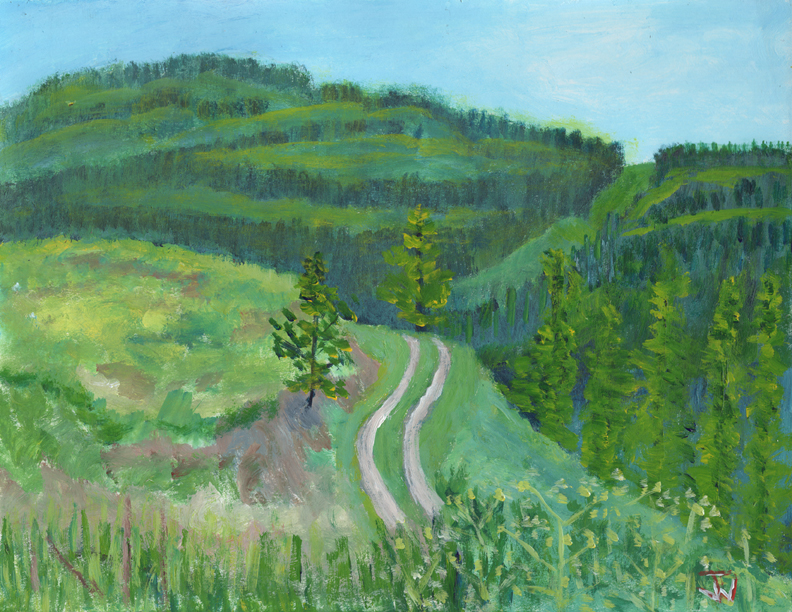 Acrylic on Cardstock 8.5 x 11in For Sale